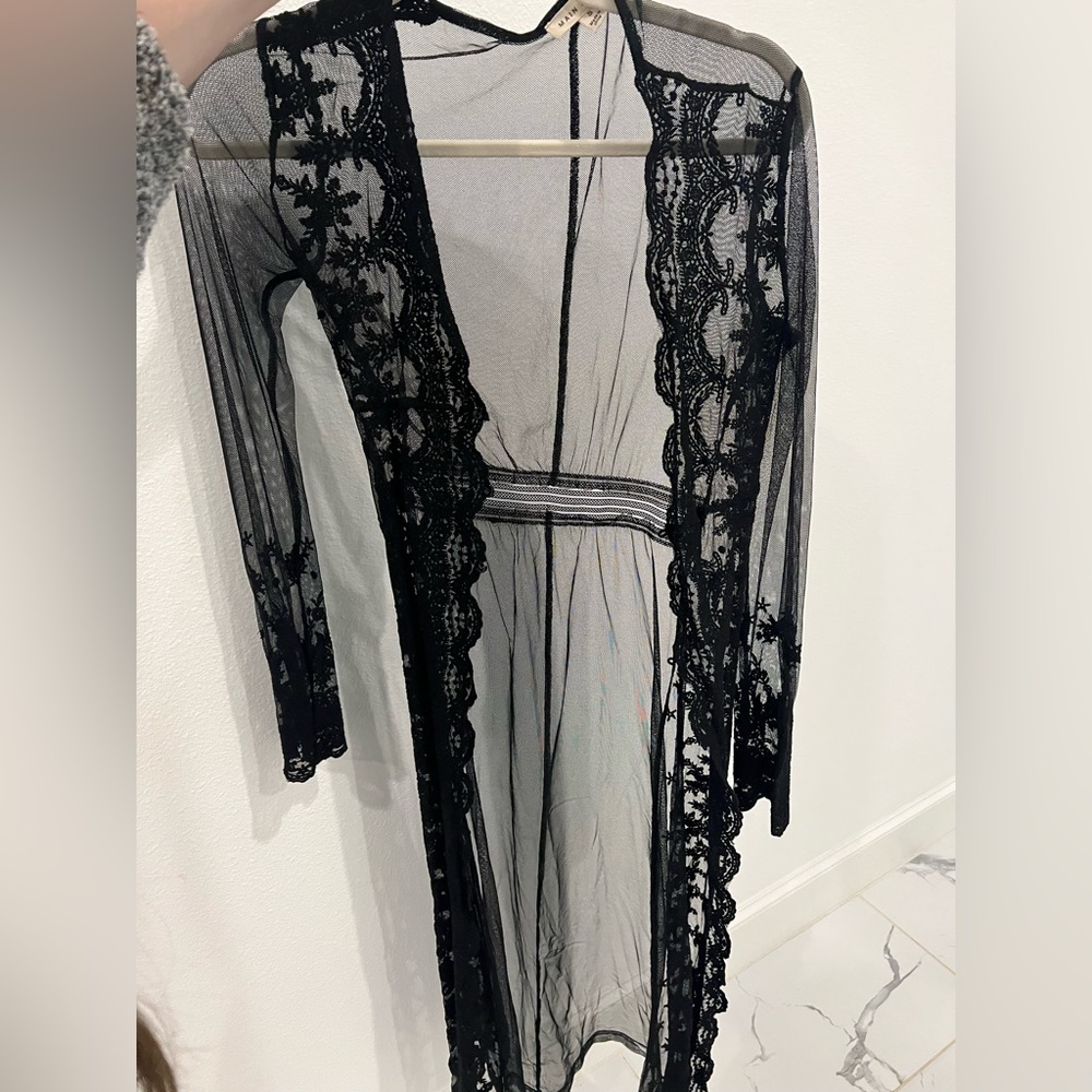 Black lace cardigan